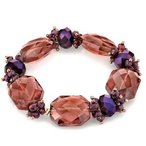 2028 Jewelry Amethyst Purple Color Beaded Stretch Bracelet